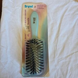 Vintage New Brynel Boar Bristle Brush Extra Stiff All Round Handle Taiwan
